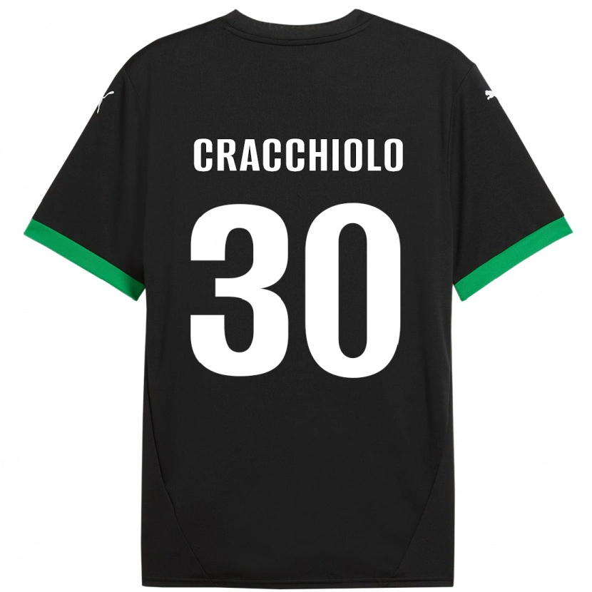 Danxen Kinderen Leonardo Cracchiolo #30 Zwart Donkergroen Thuisshirt Thuistenue 2024/25 T-Shirt