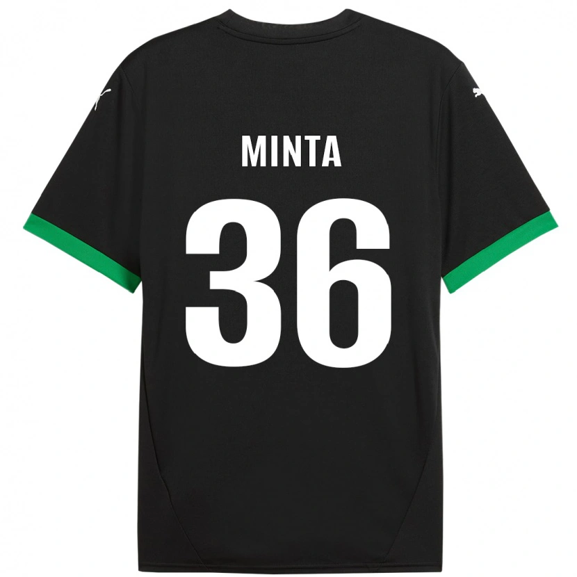 Danxen Kinderen Amoako Minta #36 Zwart Donkergroen Thuisshirt Thuistenue 2024/25 T-Shirt