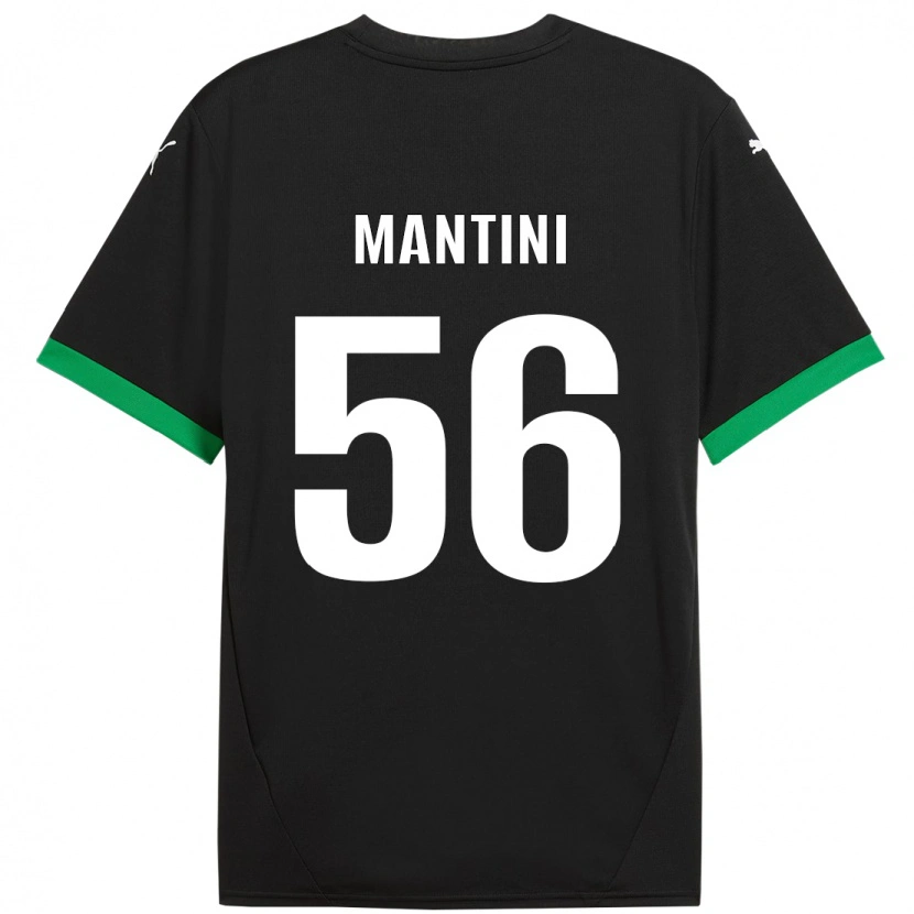 Danxen Kinderen Raffaele Mantini #56 Zwart Donkergroen Thuisshirt Thuistenue 2024/25 T-Shirt