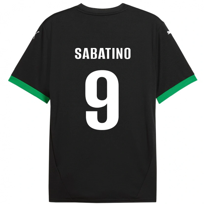 Danxen Kinderen Daniela Sabatino #9 Zwart Donkergroen Thuisshirt Thuistenue 2024/25 T-Shirt