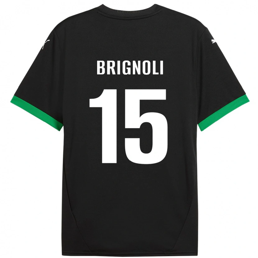 Danxen Kinderen Benedetta Brignoli #15 Zwart Donkergroen Thuisshirt Thuistenue 2024/25 T-Shirt