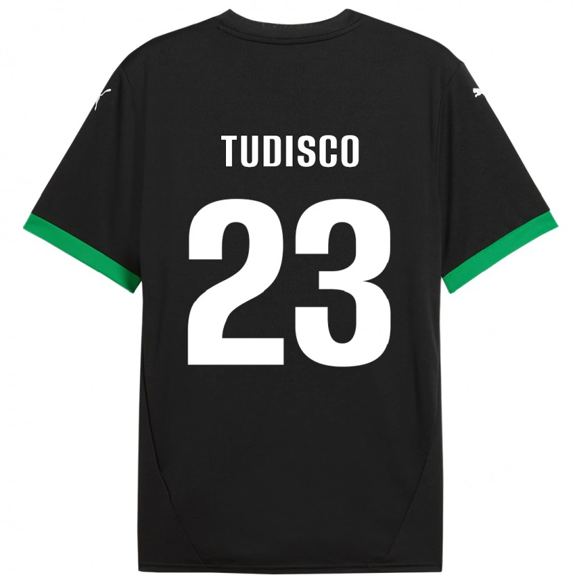 Danxen Kinderen Giorgia Tudisco #23 Zwart Donkergroen Thuisshirt Thuistenue 2024/25 T-Shirt