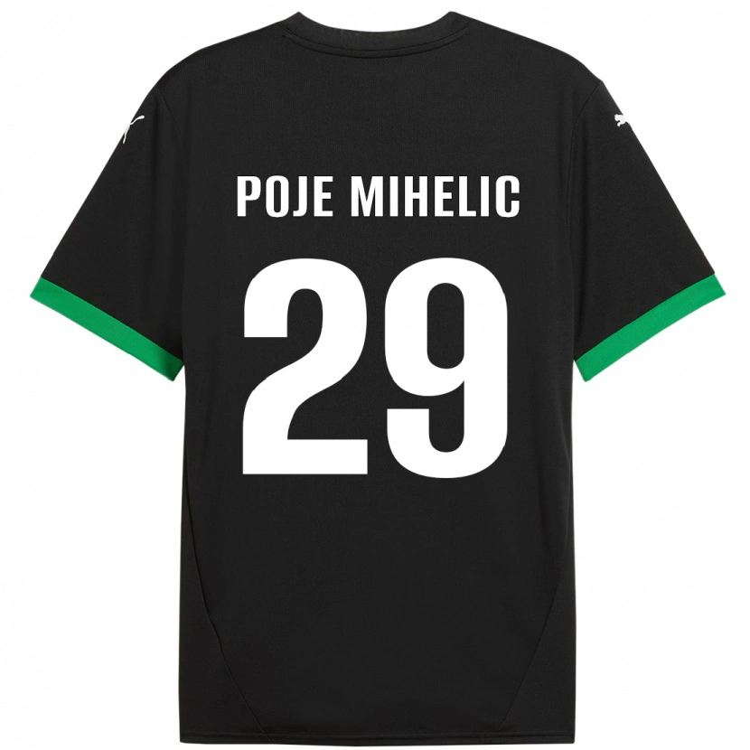 Danxen Kinderen Naja Poje Mihelič #29 Zwart Donkergroen Thuisshirt Thuistenue 2024/25 T-Shirt