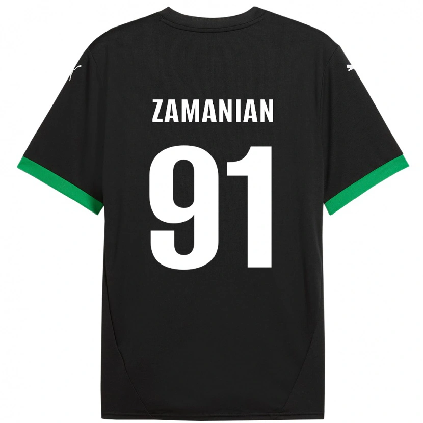 Danxen Kinderen Annahita Zamanian #91 Zwart Donkergroen Thuisshirt Thuistenue 2024/25 T-Shirt