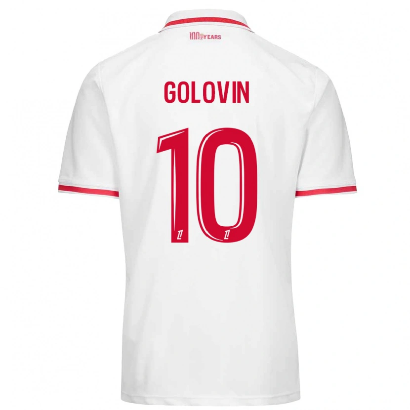 Danxen Kinderen Aleksandr Golovin #10 Wit Rood Thuisshirt Thuistenue 2024/25 T-Shirt