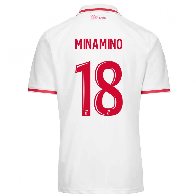 Danxen Kinderen Takumi Minamino #18 Wit Rood Thuisshirt Thuistenue 2024/25 T-Shirt