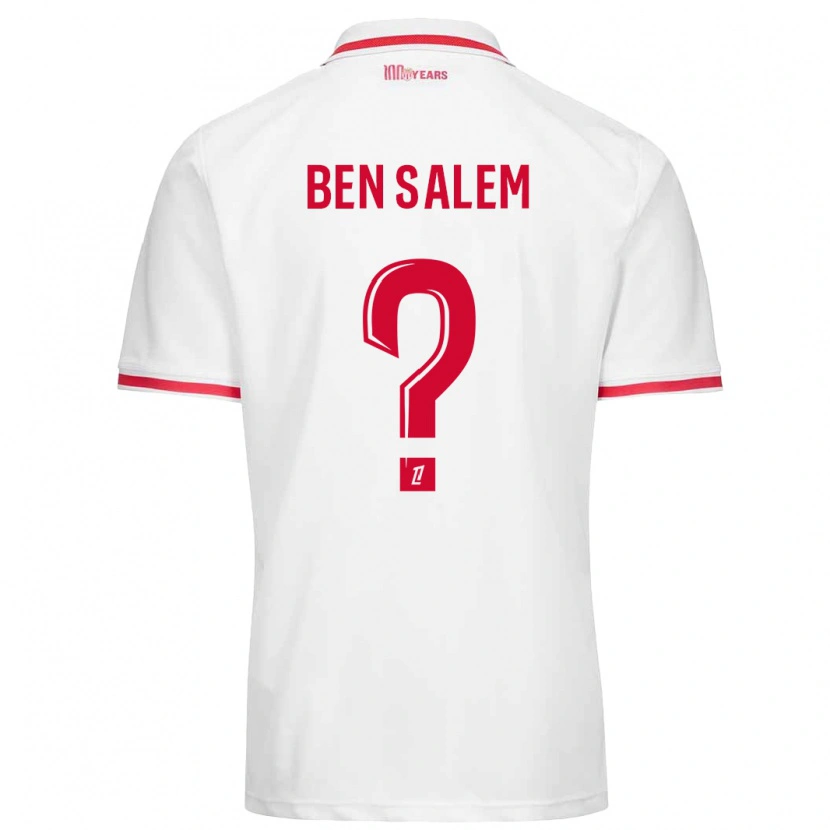 Danxen Kinderen Oualid Ben Salem #0 Wit Rood Thuisshirt Thuistenue 2024/25 T-Shirt