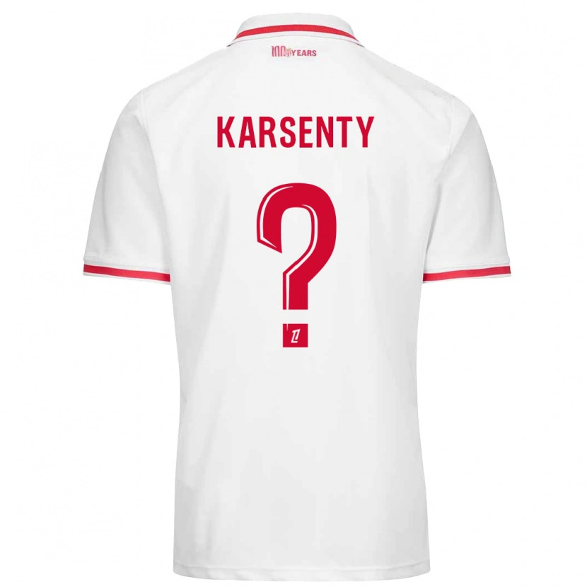 Danxen Kinderen Kylian Karsenty #0 Wit Rood Thuisshirt Thuistenue 2024/25 T-Shirt