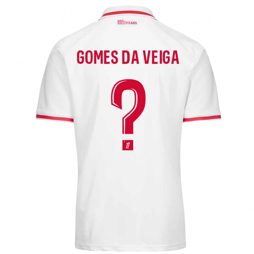 Danxen Kinderen Melvin Gomes Da Veiga #0 Wit Rood Thuisshirt Thuistenue 2024/25 T-Shirt