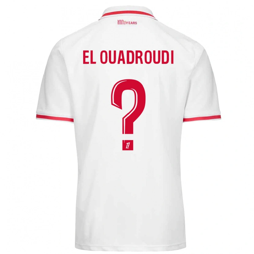 Danxen Kinderen Imrane El Ouadroudi #0 Wit Rood Thuisshirt Thuistenue 2024/25 T-Shirt