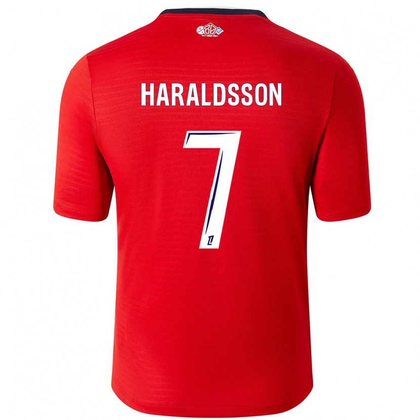 Danxen Kinderen Hákon Arnar Haraldsson #7 Rood Wit Thuisshirt Thuistenue 2024/25 T-Shirt