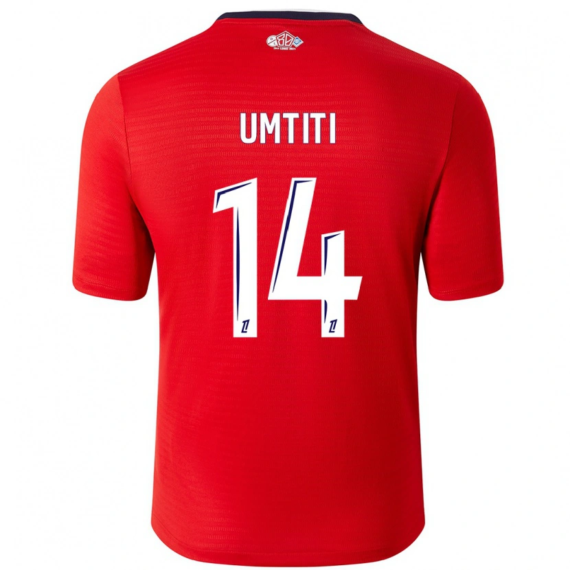 Danxen Kinderen Samuel Umtiti #14 Rood Wit Thuisshirt Thuistenue 2024/25 T-Shirt