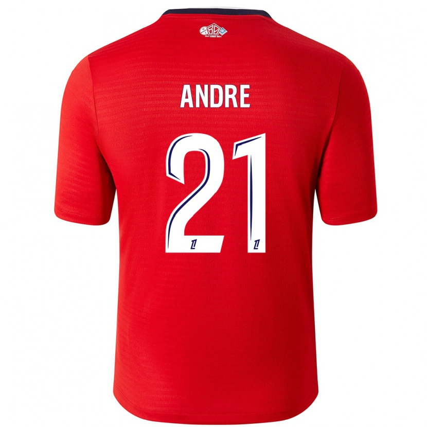 Danxen Kinderen Benjamin André #21 Rood Wit Thuisshirt Thuistenue 2024/25 T-Shirt