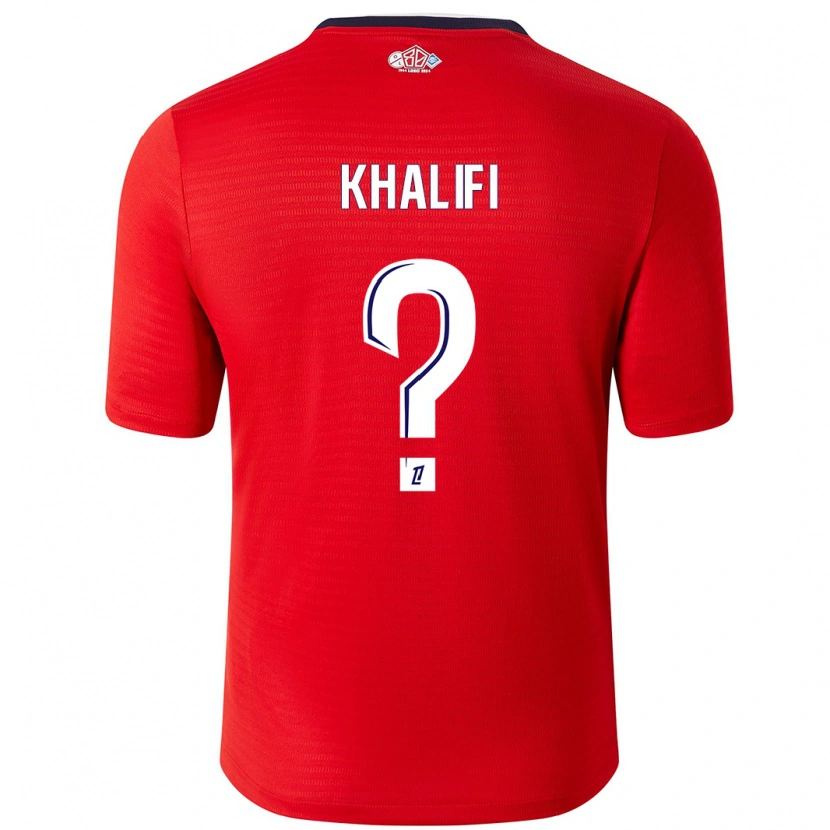 Danxen Kinderen Yassine Khalifi #0 Rood Wit Thuisshirt Thuistenue 2024/25 T-Shirt