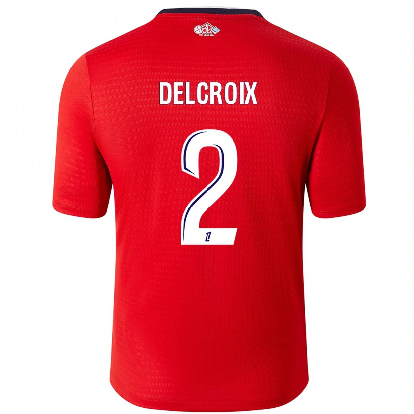 Danxen Kinderen Céleste Delcroix #2 Rood Wit Thuisshirt Thuistenue 2024/25 T-Shirt