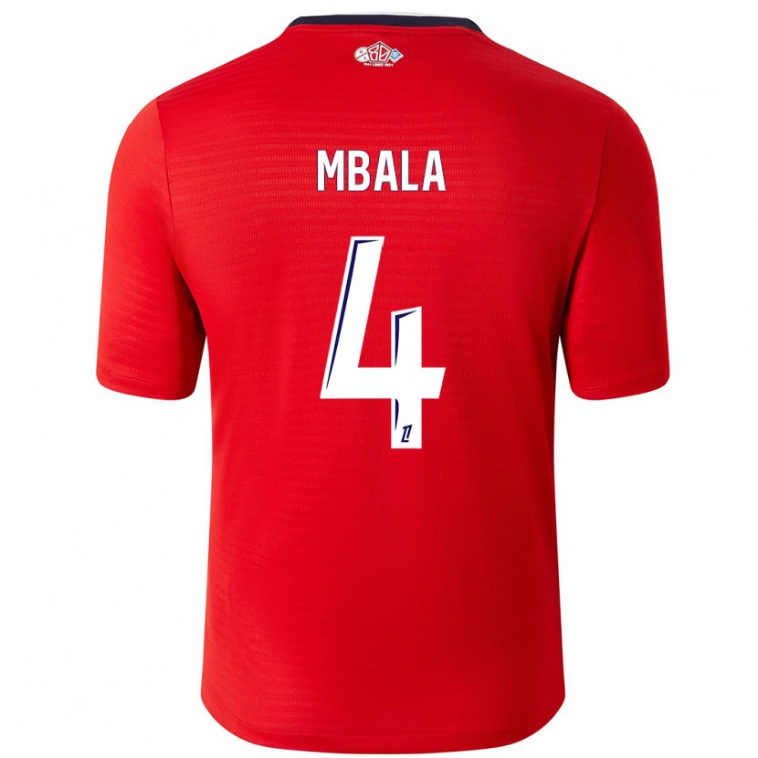 Danxen Kinderen Olivia Mbala #4 Rood Wit Thuisshirt Thuistenue 2024/25 T-Shirt