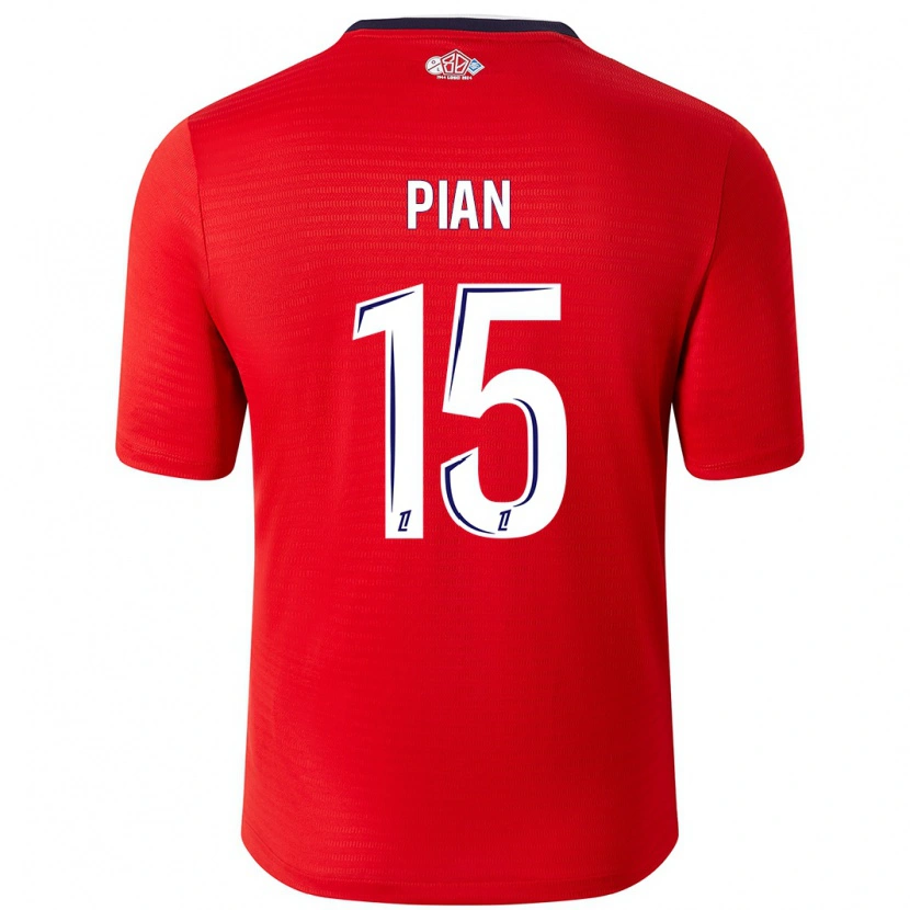 Danxen Kinderen Julie Pian #15 Rood Wit Thuisshirt Thuistenue 2024/25 T-Shirt