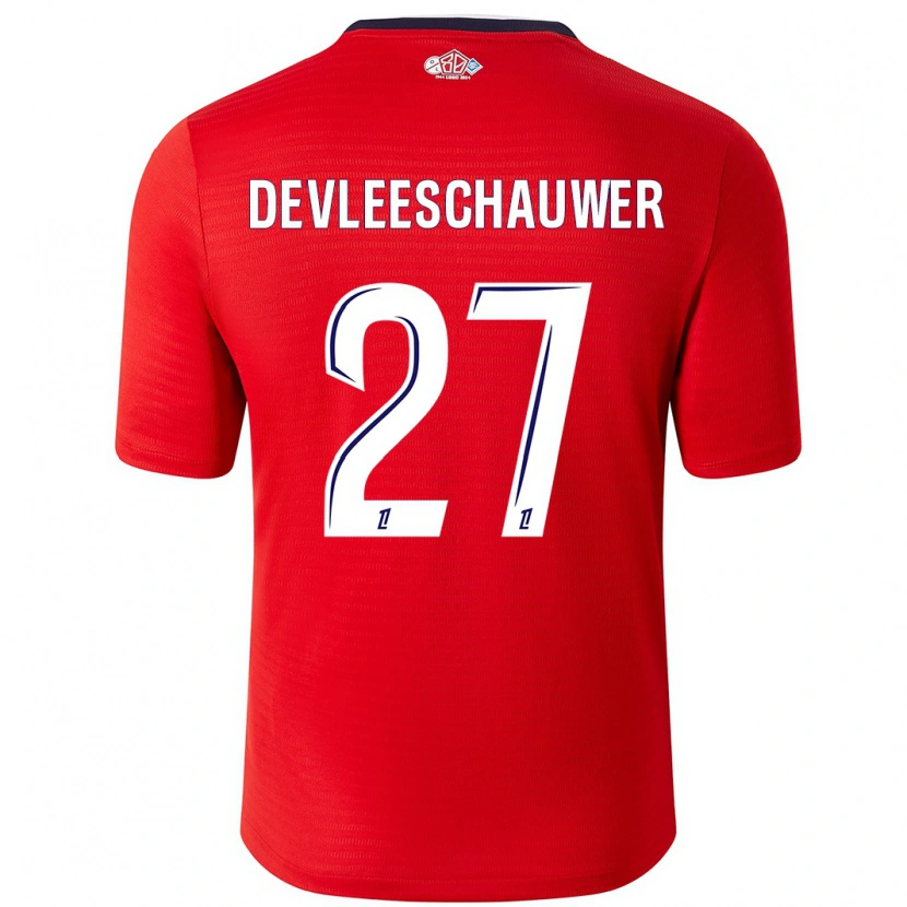 Danxen Kinderen Gwenaëlle Devleeschauwer #27 Rood Wit Thuisshirt Thuistenue 2024/25 T-Shirt