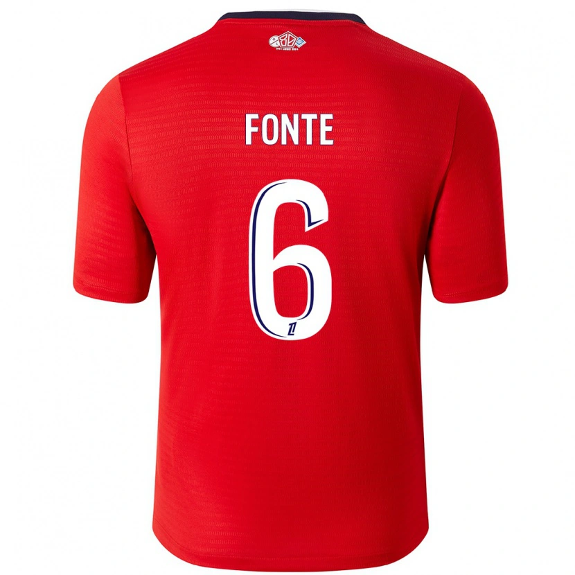 Danxen Kinderen Jose Fonte #6 Rood Wit Thuisshirt Thuistenue 2024/25 T-Shirt