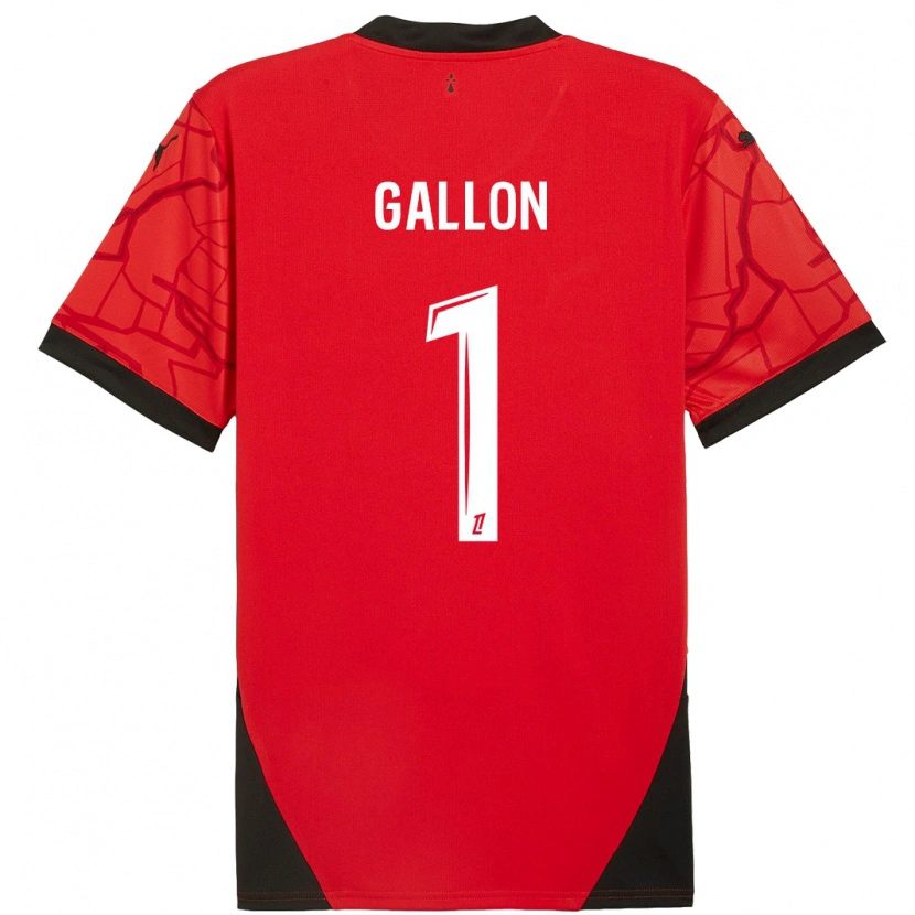 Danxen Kinderen Gauthier Gallon #1 Rood Zwart Thuisshirt Thuistenue 2024/25 T-Shirt