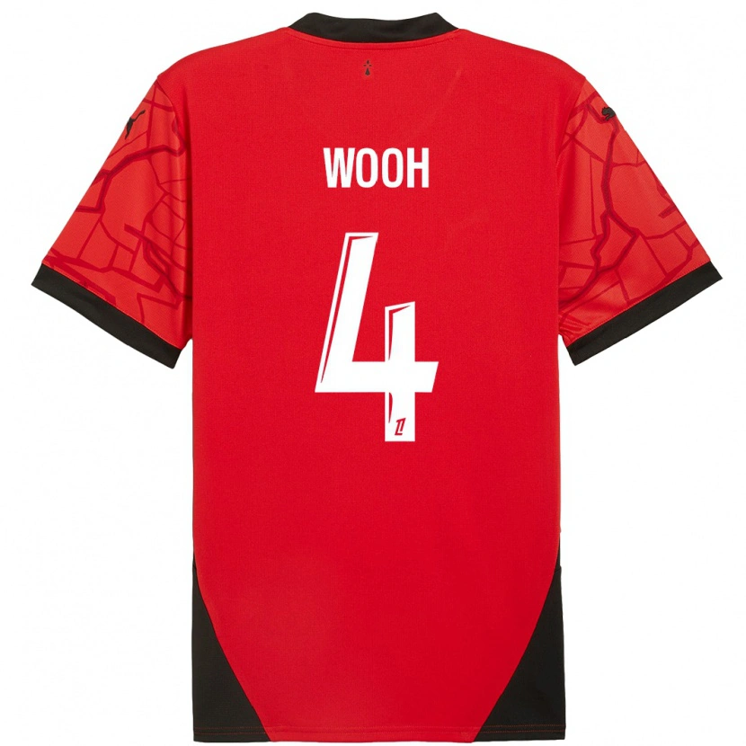 Danxen Kinderen Christopher Wooh #4 Rood Zwart Thuisshirt Thuistenue 2024/25 T-Shirt