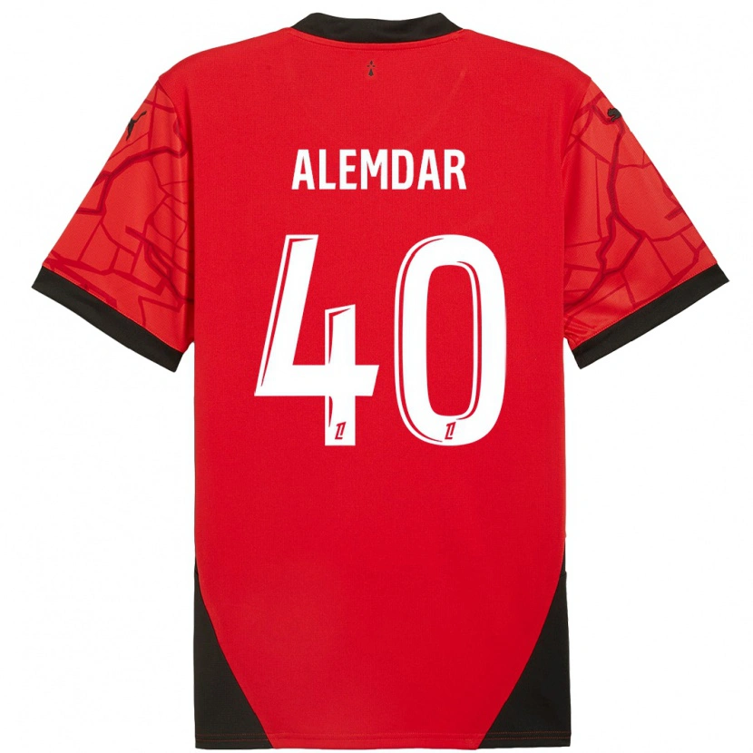 Danxen Kinderen Doğan Alemdar #40 Rood Zwart Thuisshirt Thuistenue 2024/25 T-Shirt