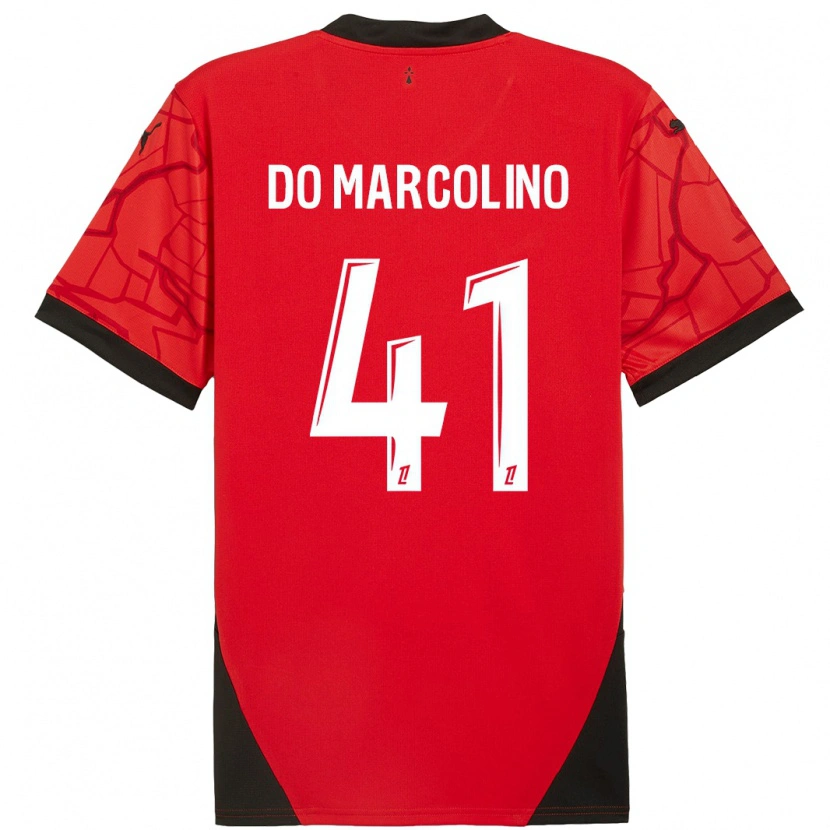 Danxen Kinderen Alan Do Marcolino #41 Rood Zwart Thuisshirt Thuistenue 2024/25 T-Shirt