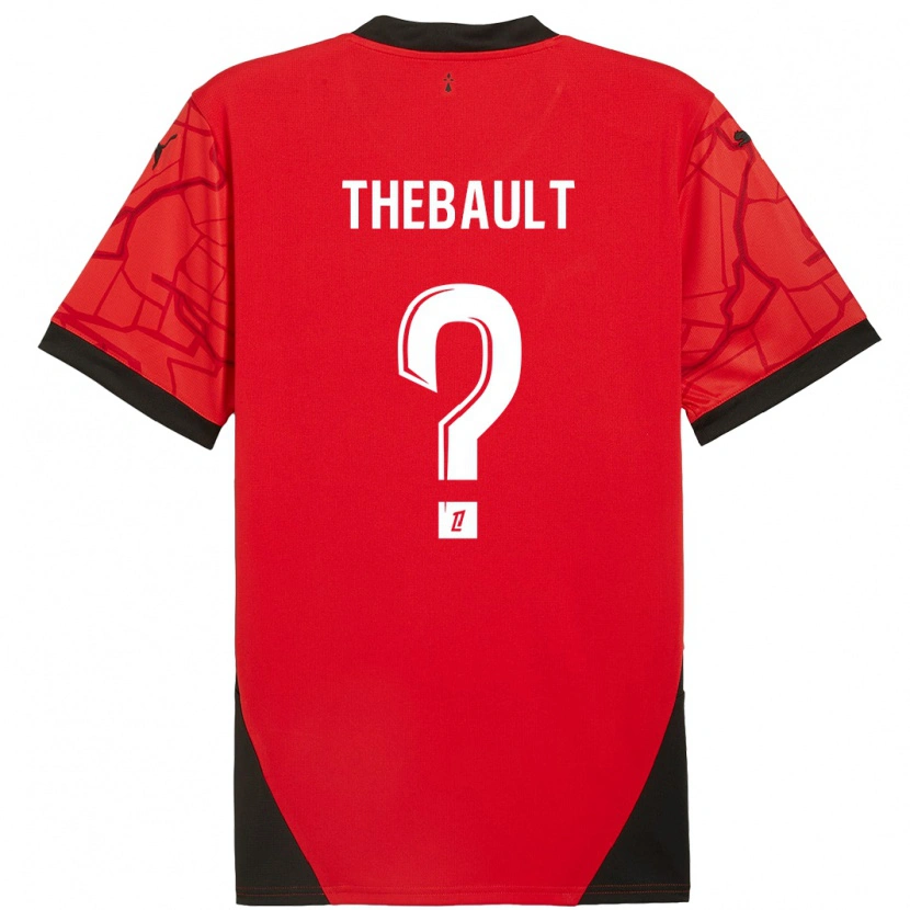 Danxen Kinderen Yaël Thébault #0 Rood Zwart Thuisshirt Thuistenue 2024/25 T-Shirt