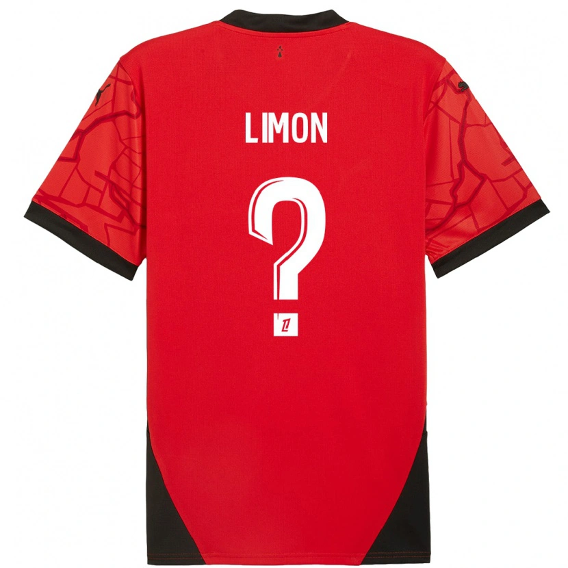 Danxen Kinderen Paolo Limon #0 Rood Zwart Thuisshirt Thuistenue 2024/25 T-Shirt