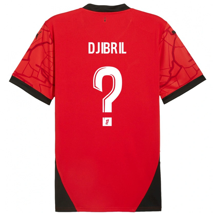 Danxen Kinderen Djibril Diallo #0 Rood Zwart Thuisshirt Thuistenue 2024/25 T-Shirt