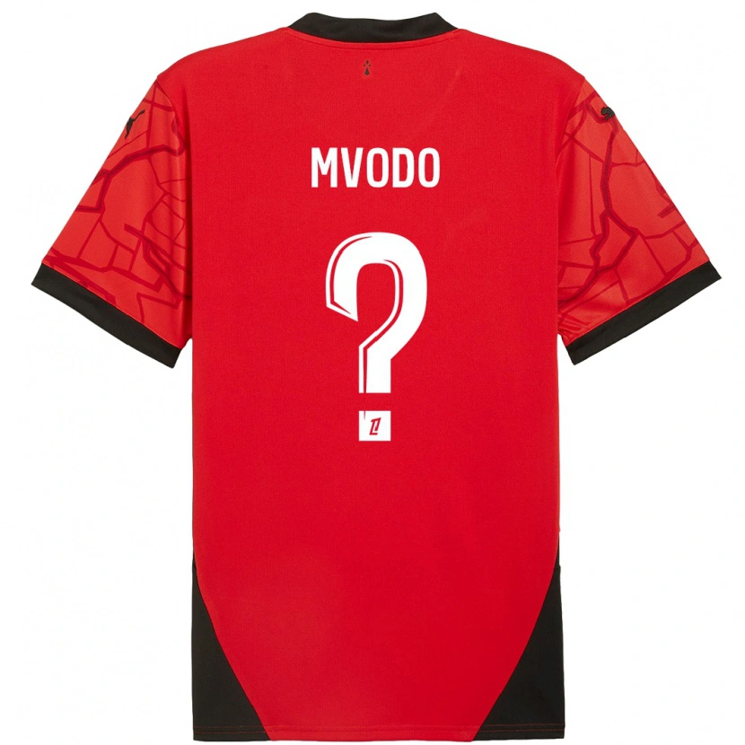 Danxen Kinderen Steeve Mvodo Mvodo #0 Rood Zwart Thuisshirt Thuistenue 2024/25 T-Shirt