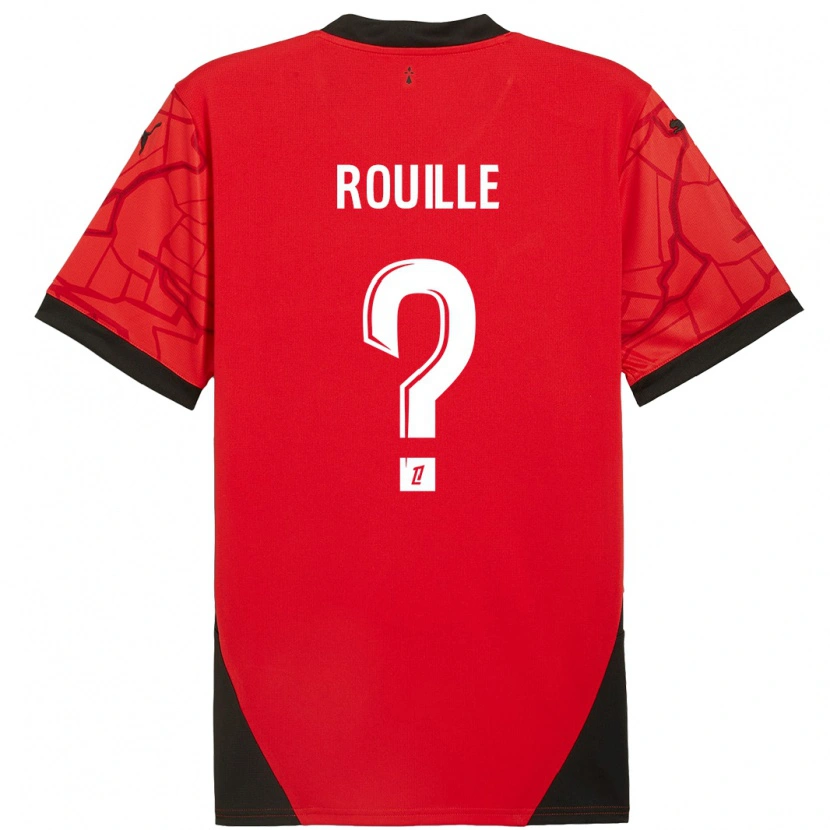 Danxen Kinderen Léo Rouillé #0 Rood Zwart Thuisshirt Thuistenue 2024/25 T-Shirt