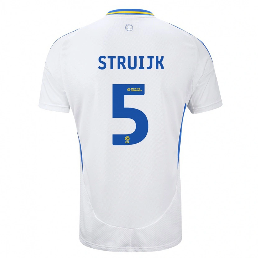 Danxen Kinderen Pascal Struijk #5 Wit Blauw Thuisshirt Thuistenue 2024/25 T-Shirt