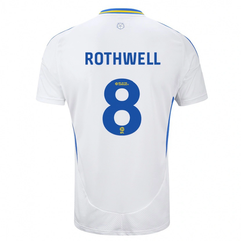 Danxen Kinderen Joe Rothwell #8 Wit Blauw Thuisshirt Thuistenue 2024/25 T-Shirt