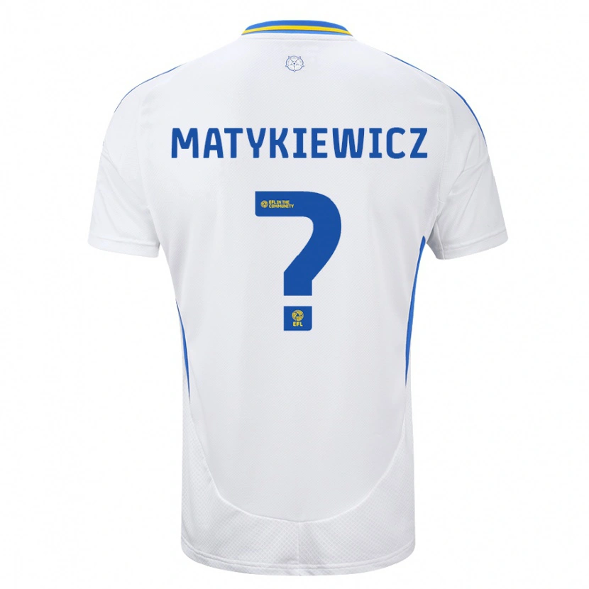 Danxen Kinderen Luke Matykiewicz #0 Wit Blauw Thuisshirt Thuistenue 2024/25 T-Shirt