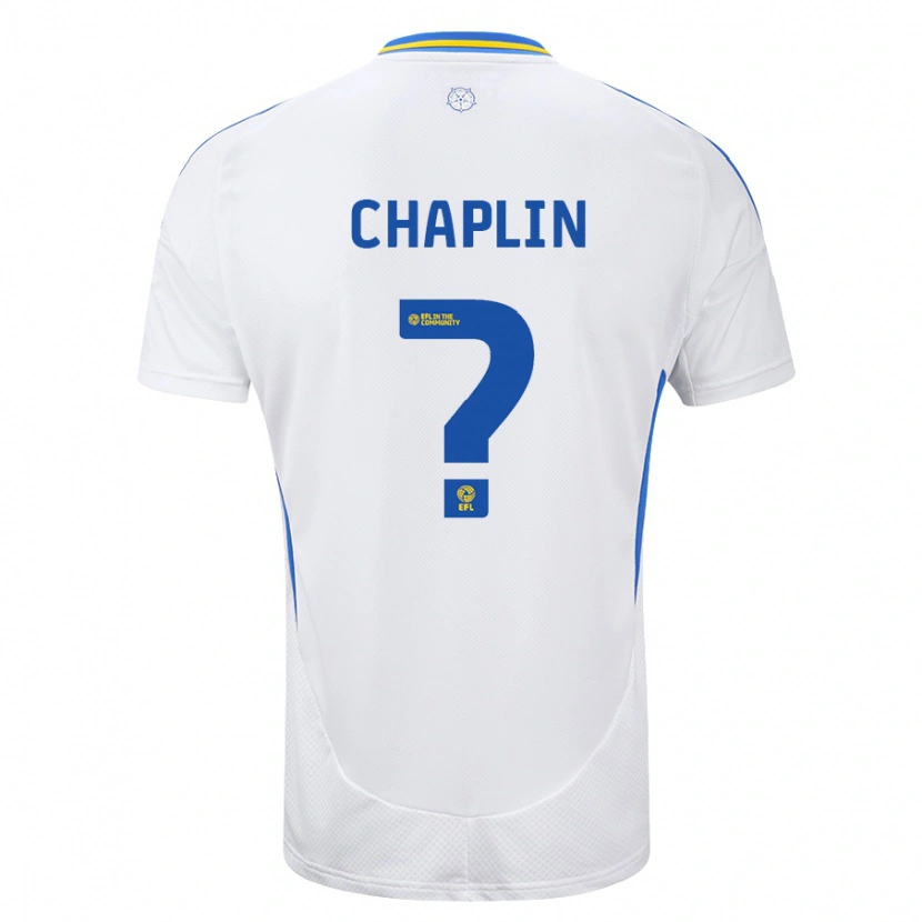 Danxen Kinderen Rhys Chadwick-Chaplin #0 Wit Blauw Thuisshirt Thuistenue 2024/25 T-Shirt