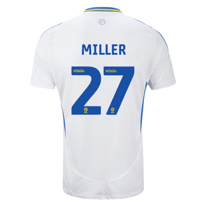 Danxen Kinderen Amari Miller #27 Wit Blauw Thuisshirt Thuistenue 2024/25 T-Shirt