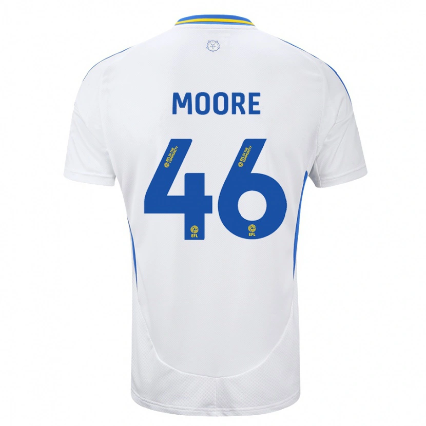 Danxen Kinderen Kris Moore #46 Wit Blauw Thuisshirt Thuistenue 2024/25 T-Shirt