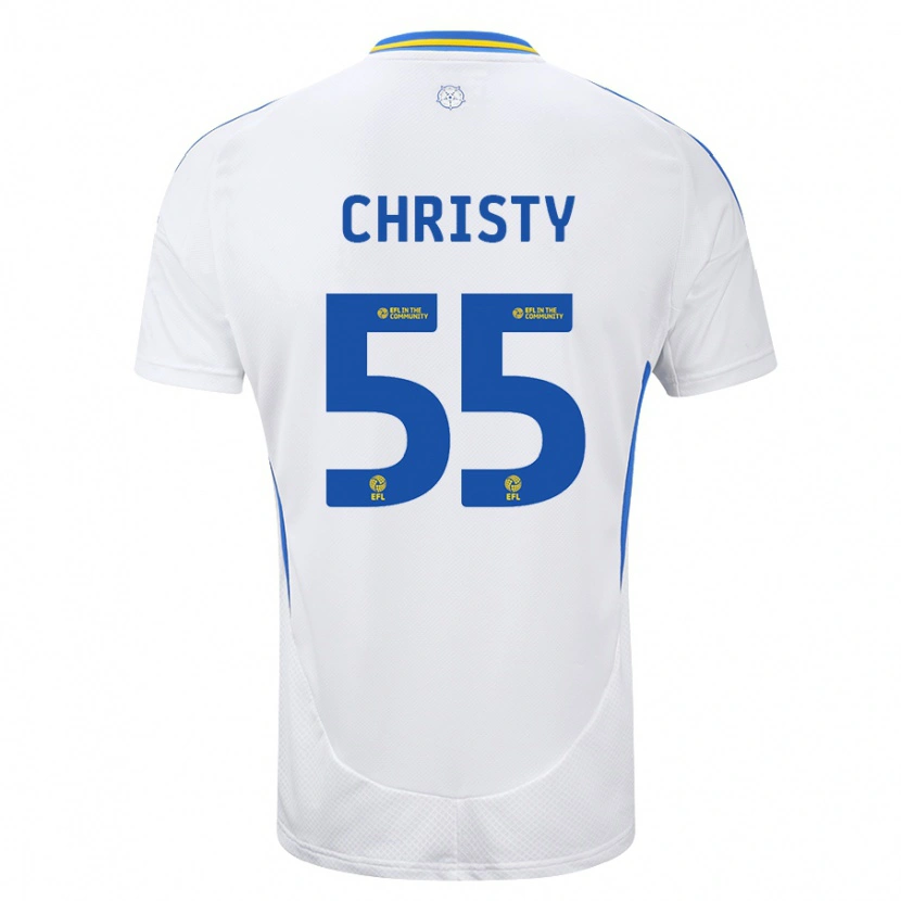 Danxen Kinderen Harry Christy #55 Wit Blauw Thuisshirt Thuistenue 2024/25 T-Shirt