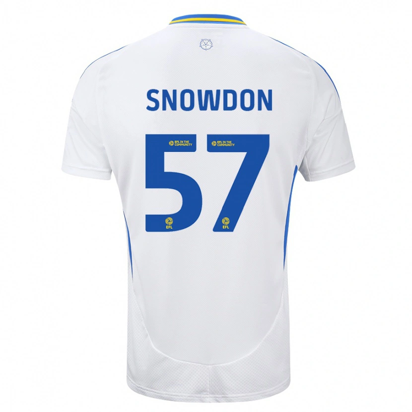 Danxen Kinderen Joe Snowdon #57 Wit Blauw Thuisshirt Thuistenue 2024/25 T-Shirt