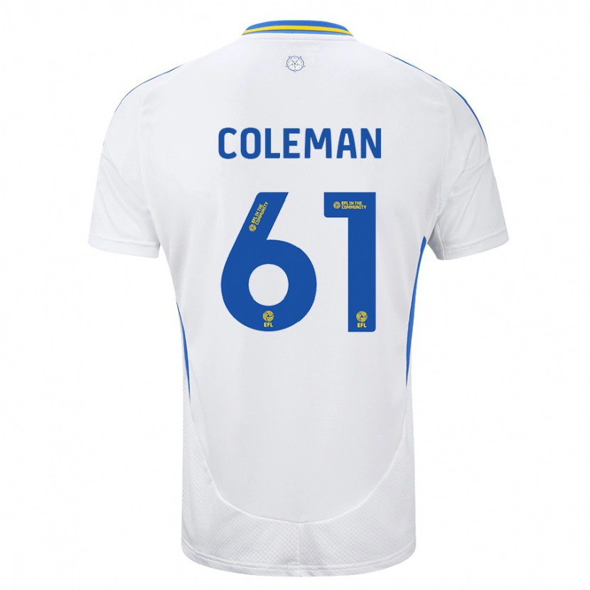 Danxen Kinderen Cian Coleman #61 Wit Blauw Thuisshirt Thuistenue 2024/25 T-Shirt