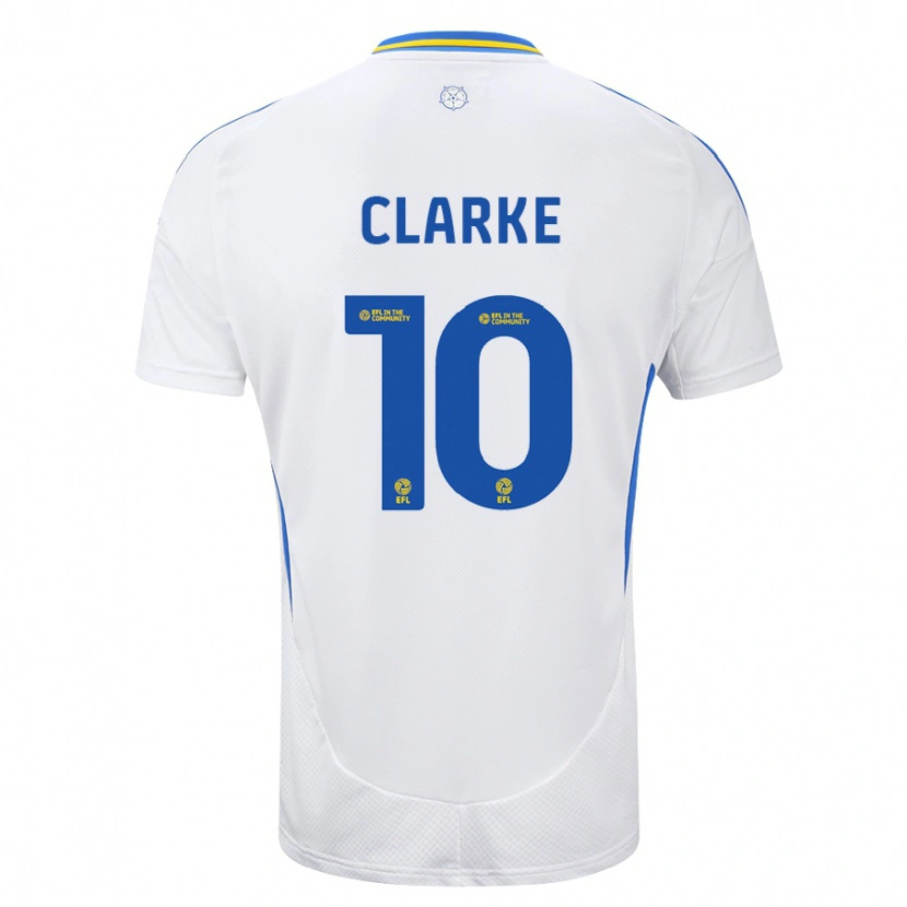 Danxen Kinderen Sarah Clarke #10 Wit Blauw Thuisshirt Thuistenue 2024/25 T-Shirt