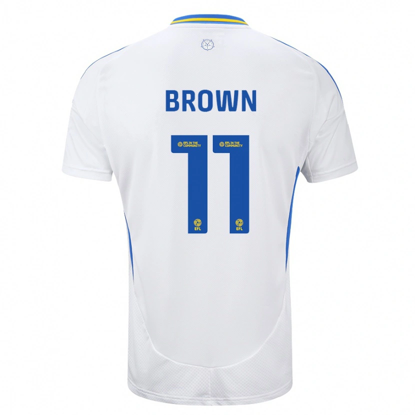 Danxen Kinderen Abbie Brown #11 Wit Blauw Thuisshirt Thuistenue 2024/25 T-Shirt