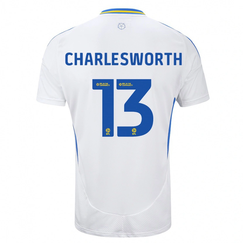 Danxen Kinderen Millie Robshaw-Charlesworth #13 Wit Blauw Thuisshirt Thuistenue 2024/25 T-Shirt