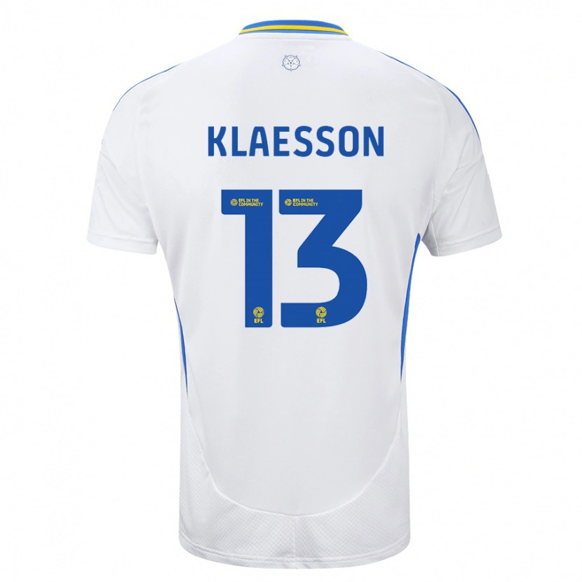 Danxen Kinderen Kristoffer Klaesson #13 Wit Blauw Thuisshirt Thuistenue 2024/25 T-Shirt