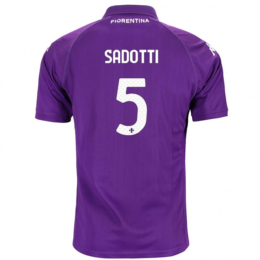 Danxen Kinderen Edoardo Sadotti #5 Paars Thuisshirt Thuistenue 2024/25 T-Shirt