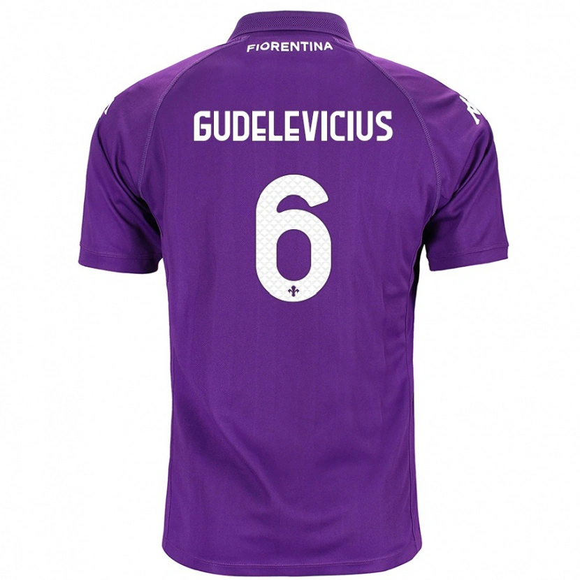 Danxen Kinderen Ernestas Gudelevicius #6 Paars Thuisshirt Thuistenue 2024/25 T-Shirt