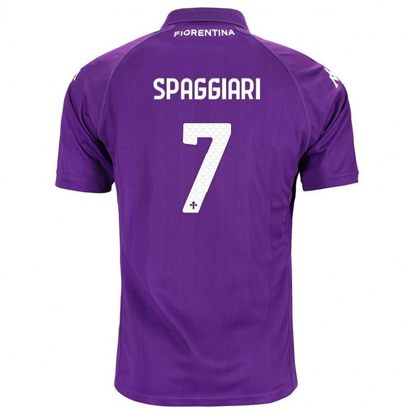 Danxen Kinderen Riccardo Spaggiari #7 Paars Thuisshirt Thuistenue 2024/25 T-Shirt