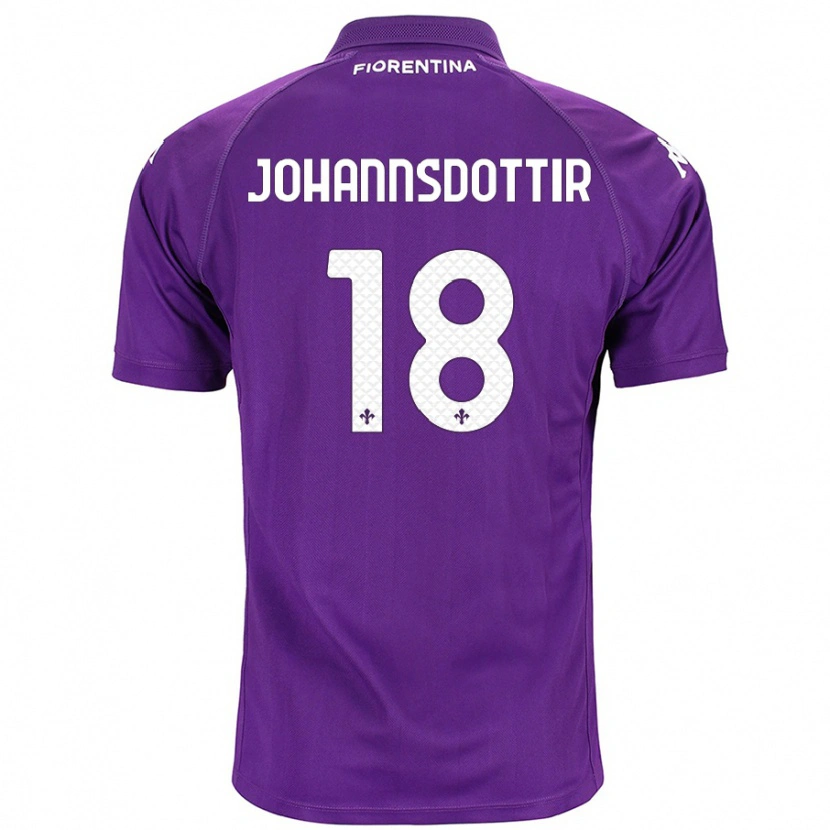 Danxen Kinderen Alexandra Jóhannsdóttir #18 Paars Thuisshirt Thuistenue 2024/25 T-Shirt