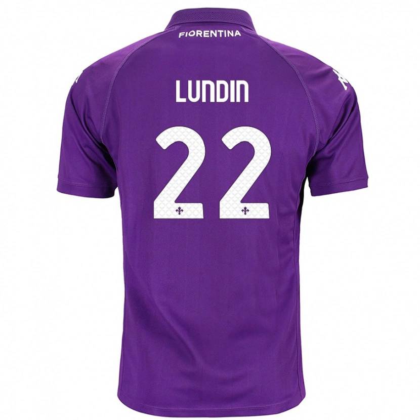 Danxen Kinderen Karin Lundin #22 Paars Thuisshirt Thuistenue 2024/25 T-Shirt